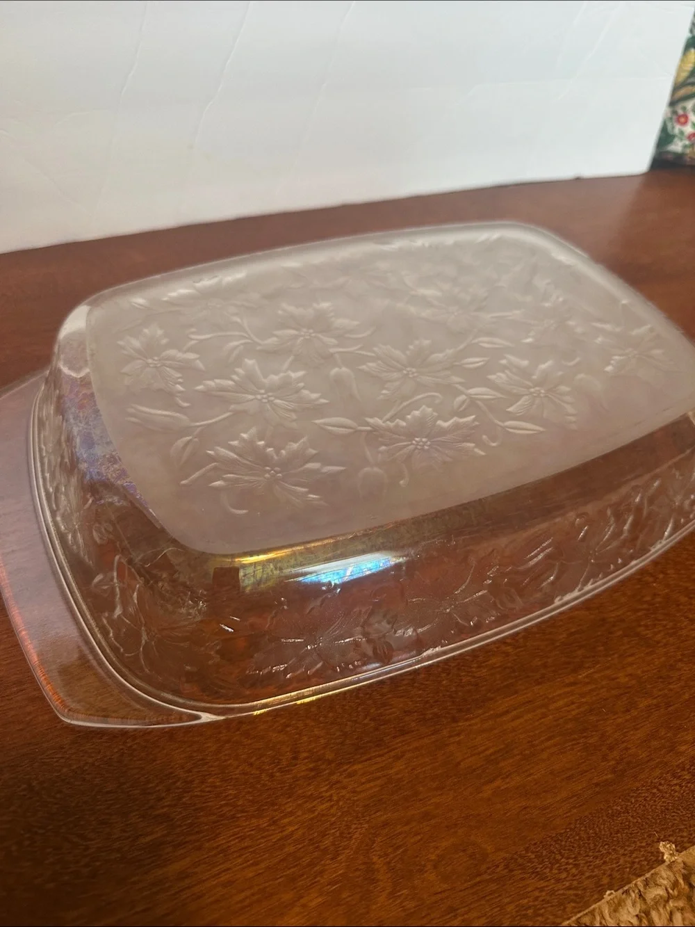 Princess House Iridescent Clear Glass Serving Dish